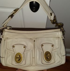 Leather Off White Coach Handbag GUC